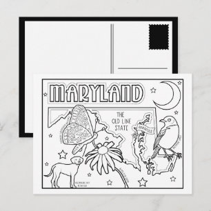 maryland color me collage postcard