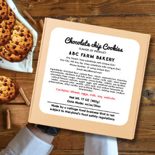 Maryland Cottage Law Label for retail food store