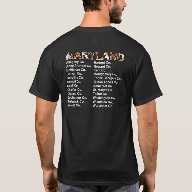 Maryland Counties Concert Style shirt (Back)