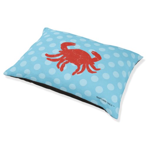 Maryland Crab Blue Polka Dot Dog Bed