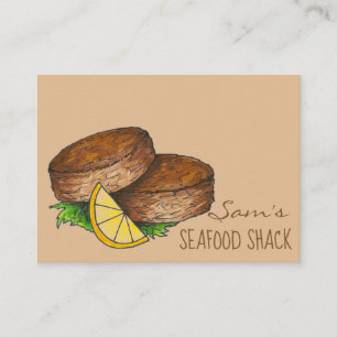 Maryland Crab Cakes Crabcakes Seafood Restaurant Business Card