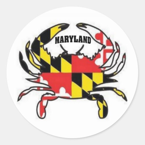 MARYLAND CRAB CLASSIC ROUND STICKER