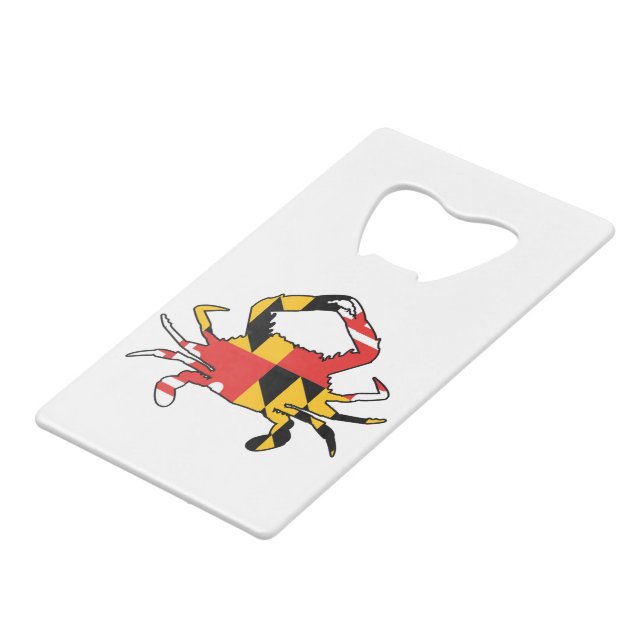 Maryland Crab Credit Card Bottle Opener (Front Angled)