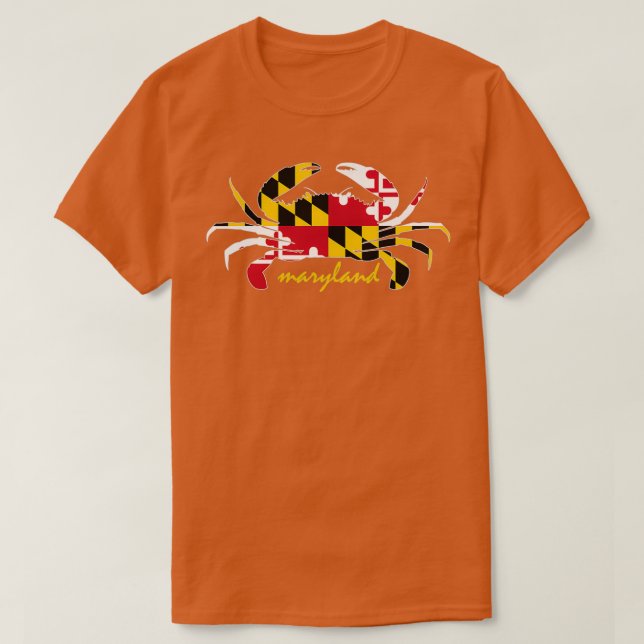 Maryland Crab Cute State Pride Flag T-Shirt (Design Front)