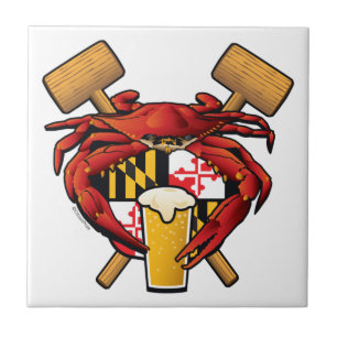 Maryland Crab Feast Crest Ceramic Tile