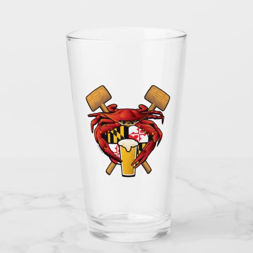 Maryland Crab Feast Crest Glass