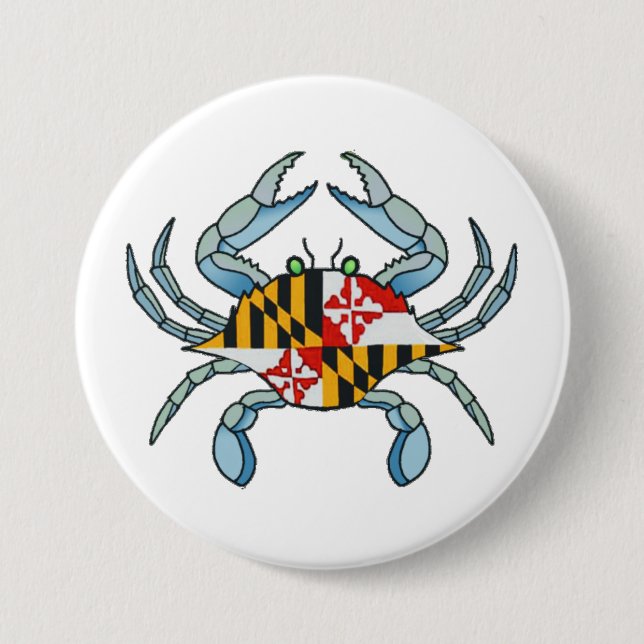 Maryland crab flag button (Front)