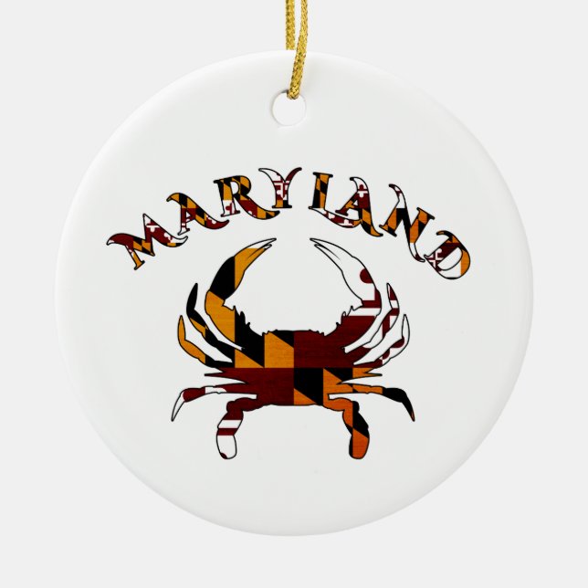Maryland Crab Flag Ceramic Ornament (Front)