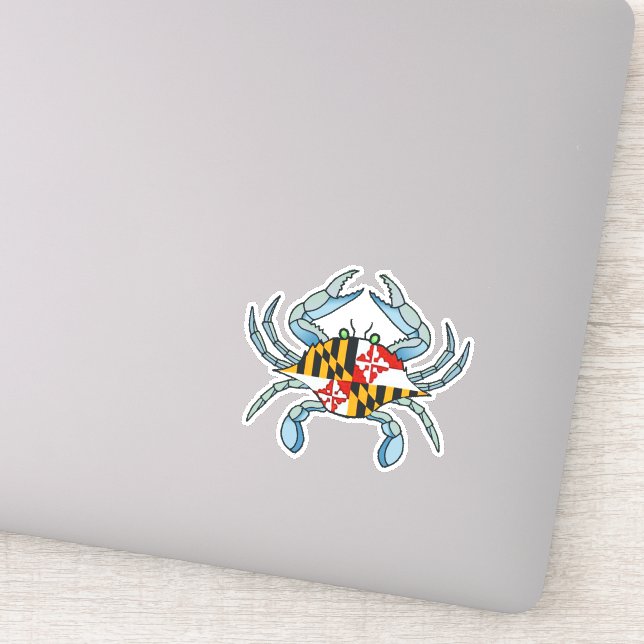 Maryland crab flag sticker (Detail)