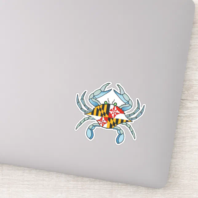 Maryland crab flag sticker | Zazzle