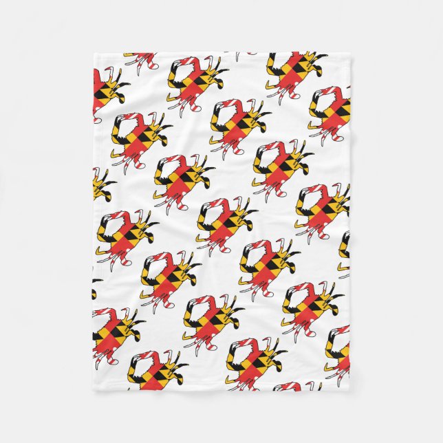 Maryland Crab Fleece Blanket (Front)