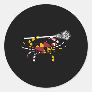 Maryland Crab Lacrosse Boys Stick Lax Sister Broth Classic Round Sticker