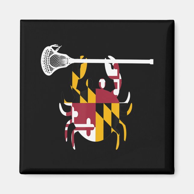 Maryland Crab Lacrosse Boys Stick LAX Sister Broth Magnet (Front)