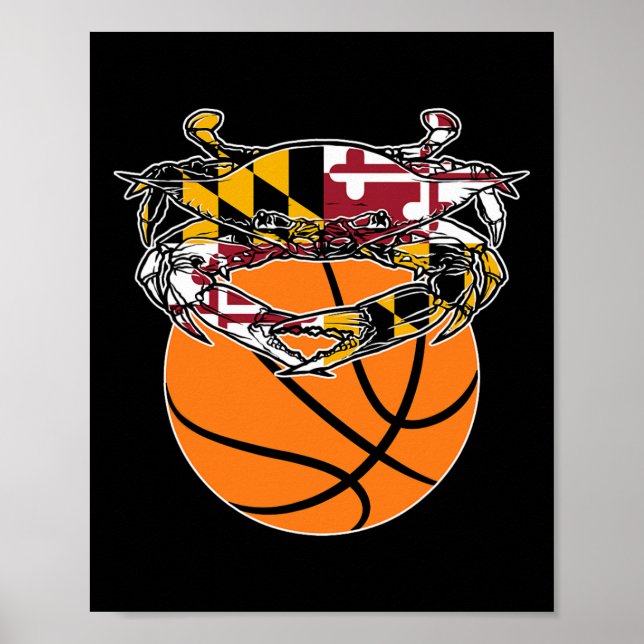 Maryland Crab State Pride Flag Gift - Bysketbyll A Poster (Front)