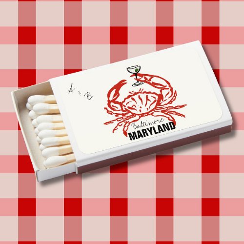 Maryland Crab Wedding  Matchboxes