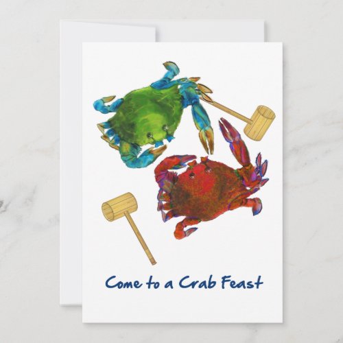Maryland Crabs Before  After Crab Feast Invitation