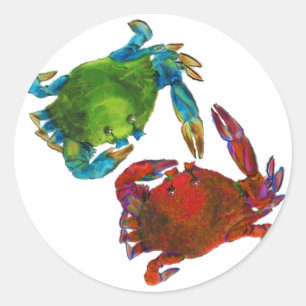 Maryland Crabs Before and After Classic Round Sticker