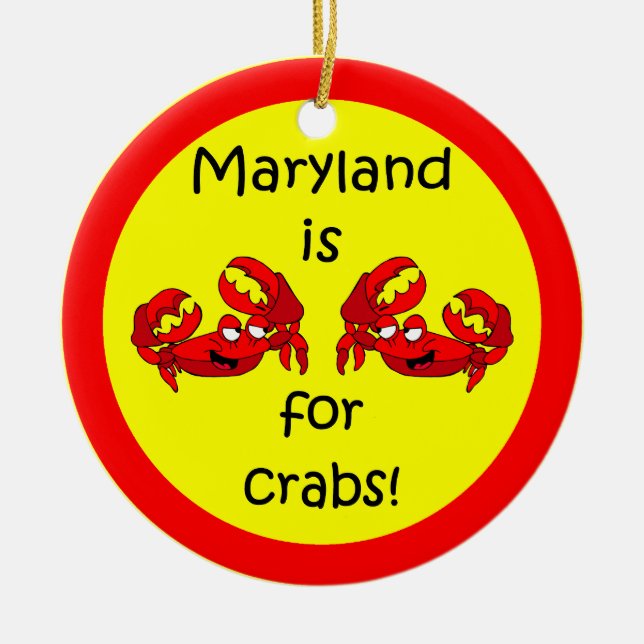 Maryland crabs ceramic ornament (Front)