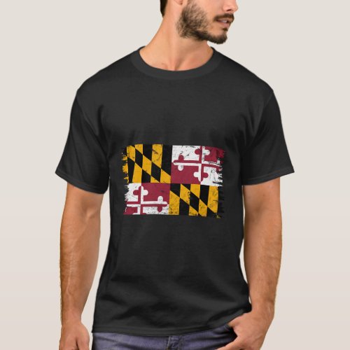 Maryland Distressed State Flag T_Shirt