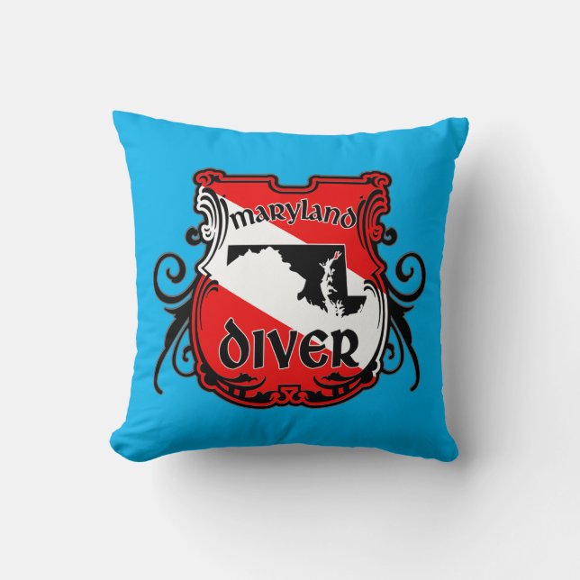 Maryland Diver Throw Pillow (Front)