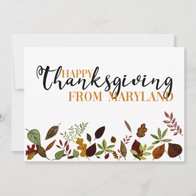 Maryland Fall Foliage Thanksgiving Card (Front)