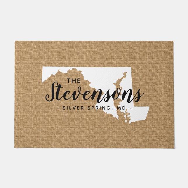 Maryland Family Monogram State Doormat (Front)