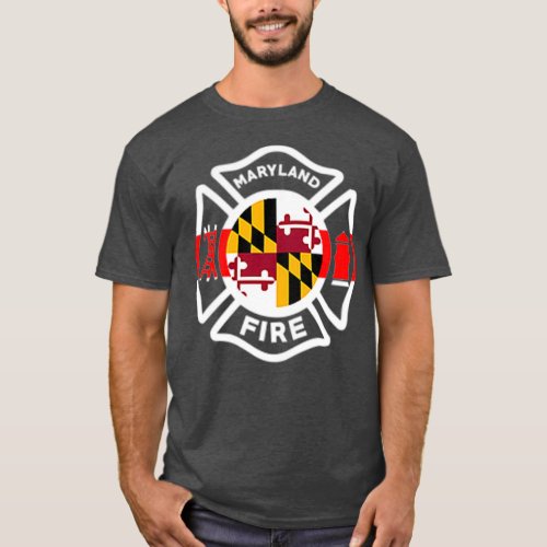 Maryland Fire Department  Firefighters Firemen T_Shirt