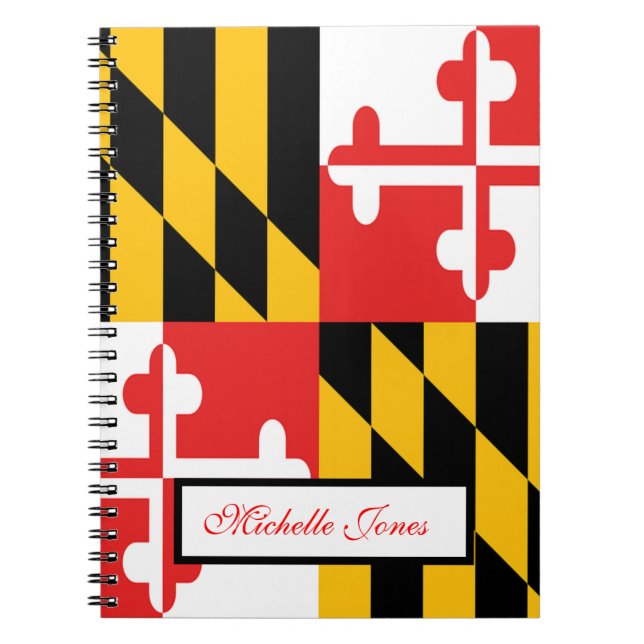 Maryland Flag Add Your Name Homeschool Notebook (Front)