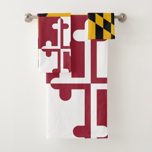 Maryland Flag Bath Towel Set (Insitu)