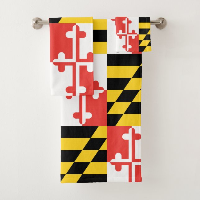 Maryland Flag Bath Towel Set (Insitu)
