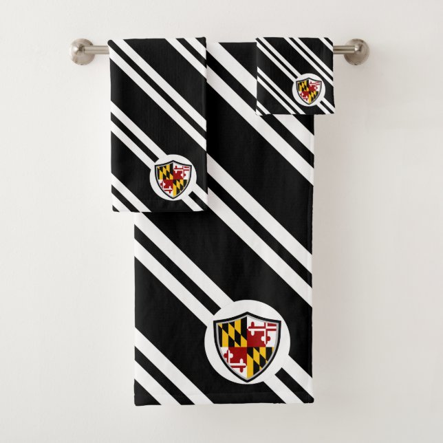 Maryland flag bath towel set (Insitu)