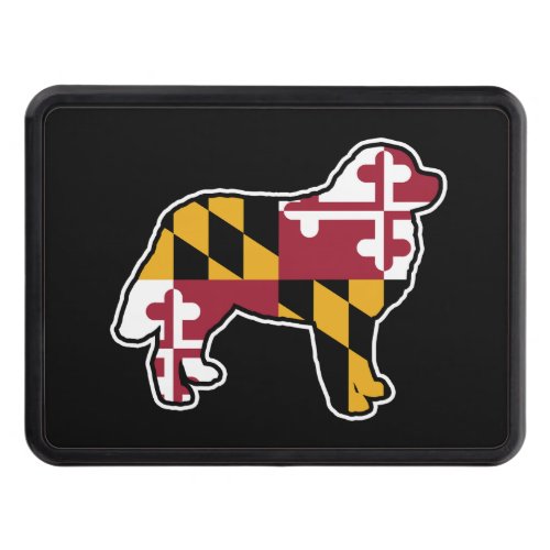 Maryland Flag Bernese Mountain Dog Silhouette Hitch Cover