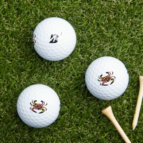 Maryland Flag Blue Crab Bridgestone e6 Golf Balls