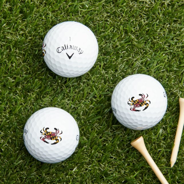 Maryland Flag Blue Crab Callaway Supersoft Golf Balls (Insitu Grass)