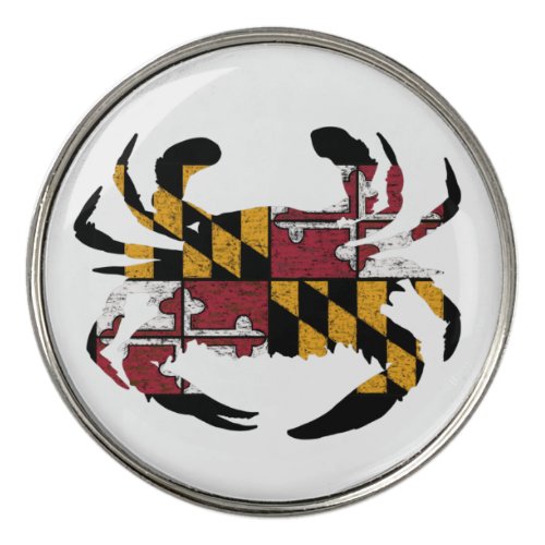 Maryland Flag Blue Crab Golf Ball Marker