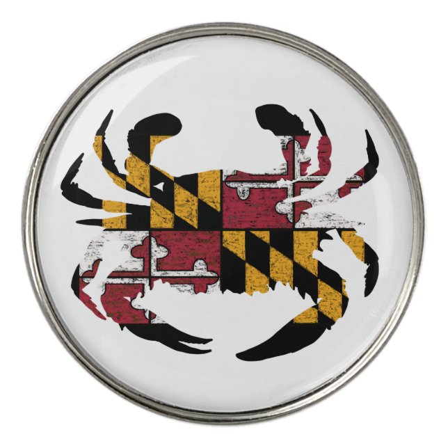 Maryland Flag Blue Crab Golf Ball Marker (Front)
