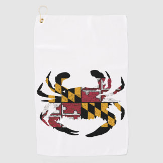 Maryland Flag Blue Crab Golf Towel