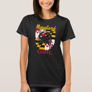 Maryland Flag Blue Crab Maryland Girl T-Shirt
