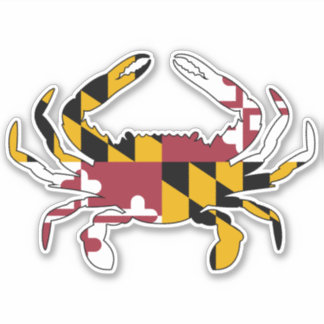 Maryland Flag Blue Crab Sticker