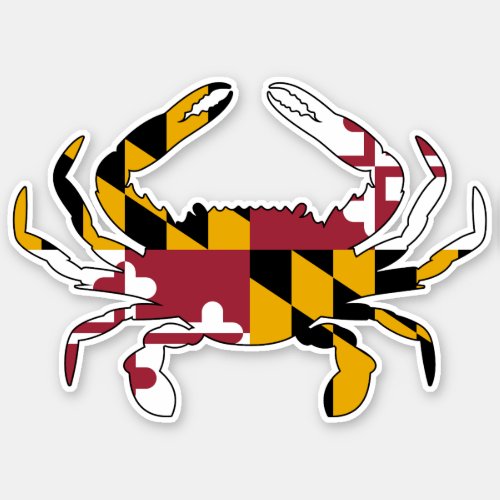 Maryland Flag Blue Crab Sticker