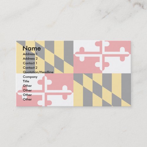 Maryland Flag Business Cards