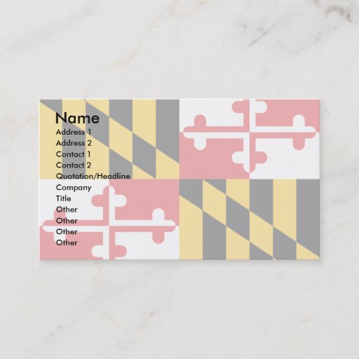 Customizable Maryland Flag Business Cards