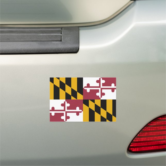 Maryland flag car magnet (In Situ)