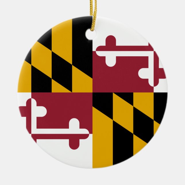Maryland Flag Ceramic Ornament (Front)