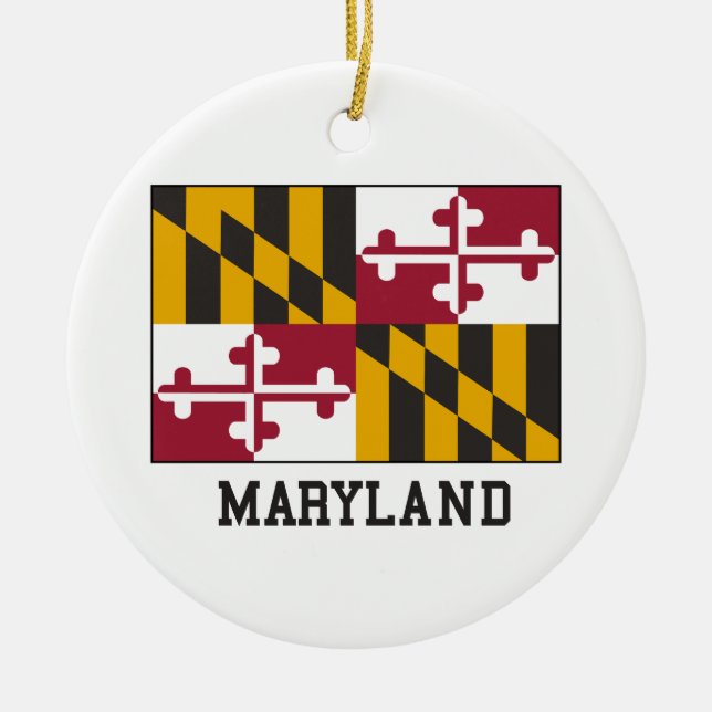Maryland Flag Ceramic Ornament (Front)