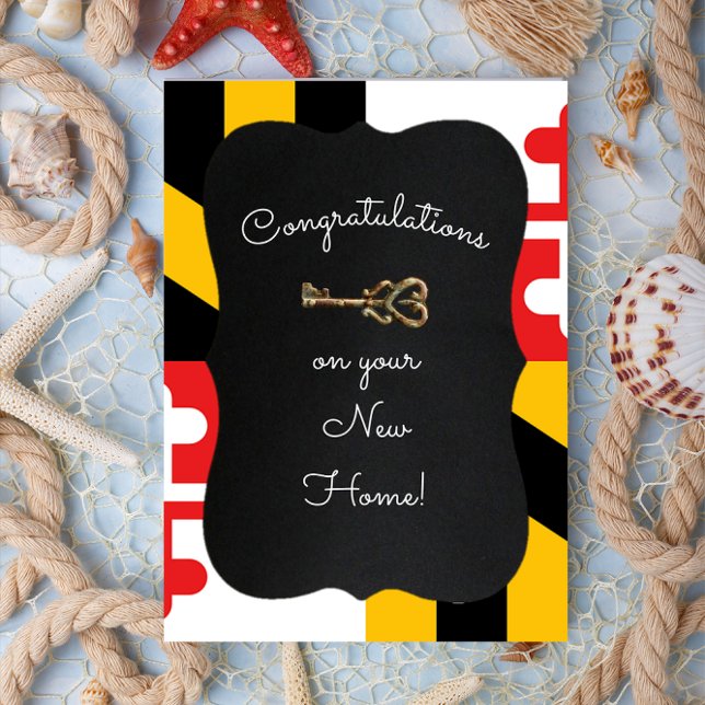 Maryland Flag Chalkboard Key Housewarming Card (Creator Uploaded)