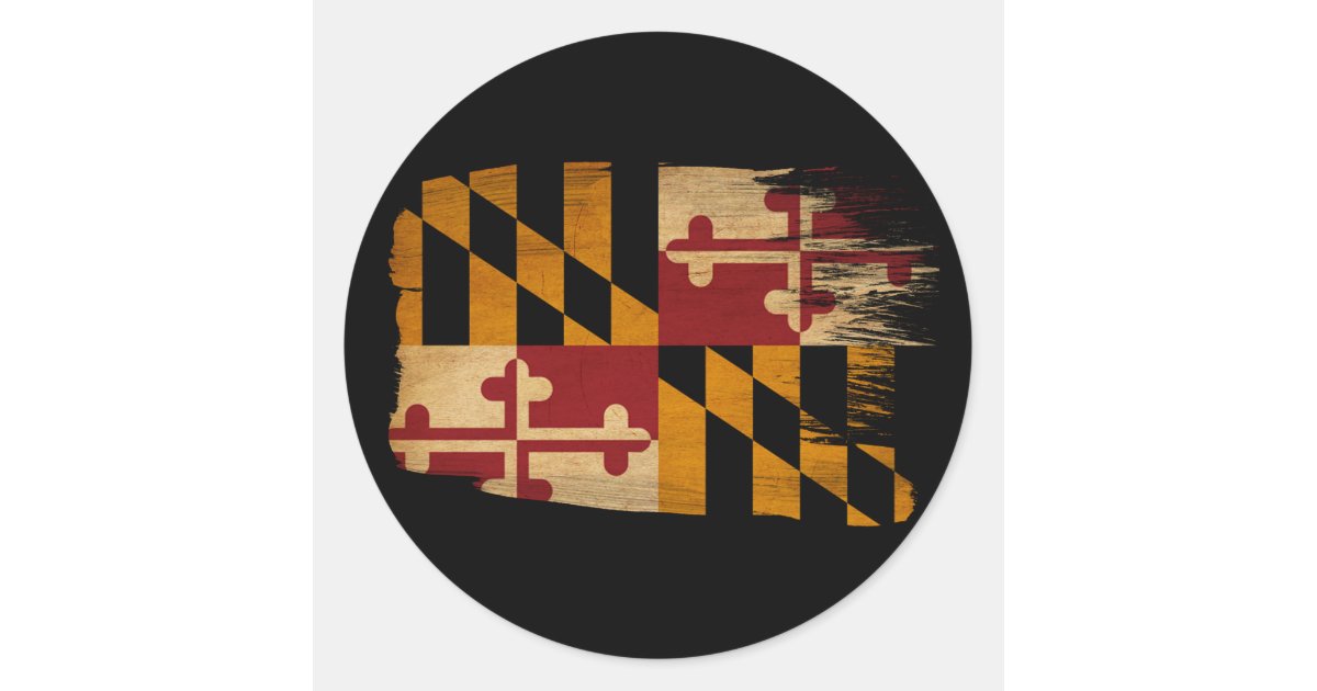 Maryland Flag Classic Round Sticker 