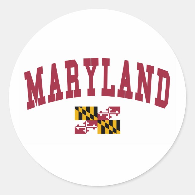 Maryland Flag Classic Round Sticker (Front)
