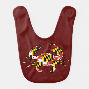 Maryland flag crab baby bib