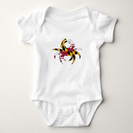 Maryland Flag Crab Baby Bodysuit